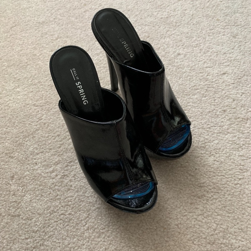Black slip on heels